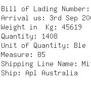 USA Importers of acrylonitrile - Mitsubishi Logistics America Corp