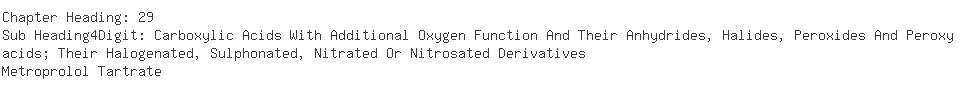 Indian Exporters of metoprolol tartrate - Hildose