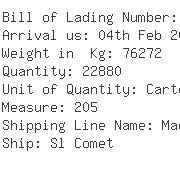 USA Importers of orange - Dole Packaged Foods Company