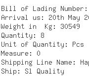 USA Importers of pipe tub - Damco Sea  &  Air