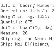 USA Importers of toluene - Mitsubishi Logistics America Corp